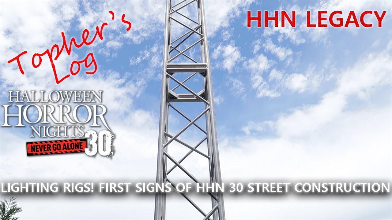 Halloween Horror Nights 30 Construction Update: Lighting Rigs | Topher's Log