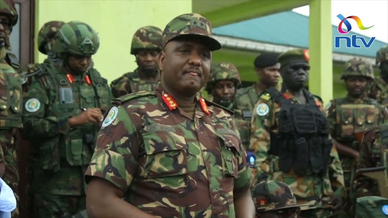 Goma: Maj.Gen. Jeff Nyagah, force commander EACRF speaks during M23 handover at Kibumba