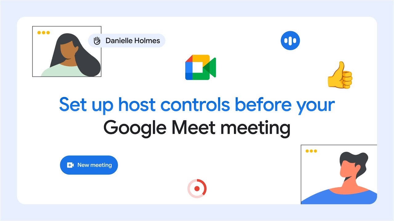 Настройте параметры управления организатором перед началом встречи в Google Meet.