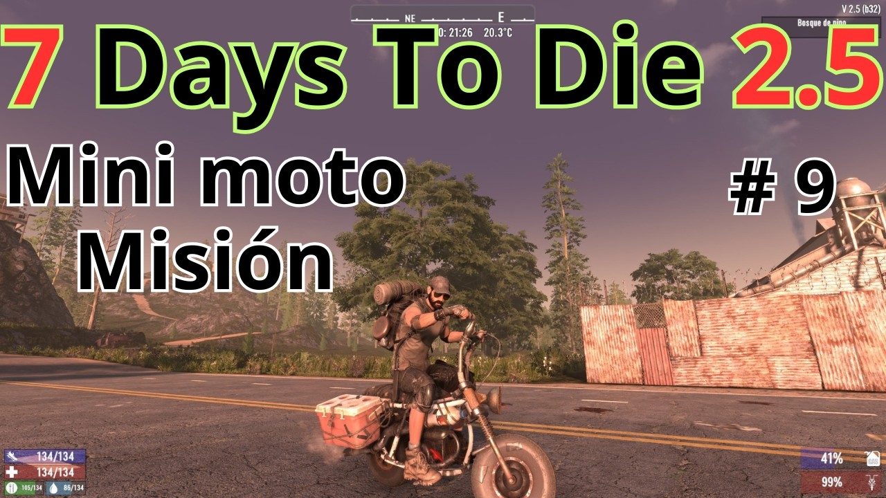 Mini moto y  Misión nivel 3 en 7 Days To Die en Español