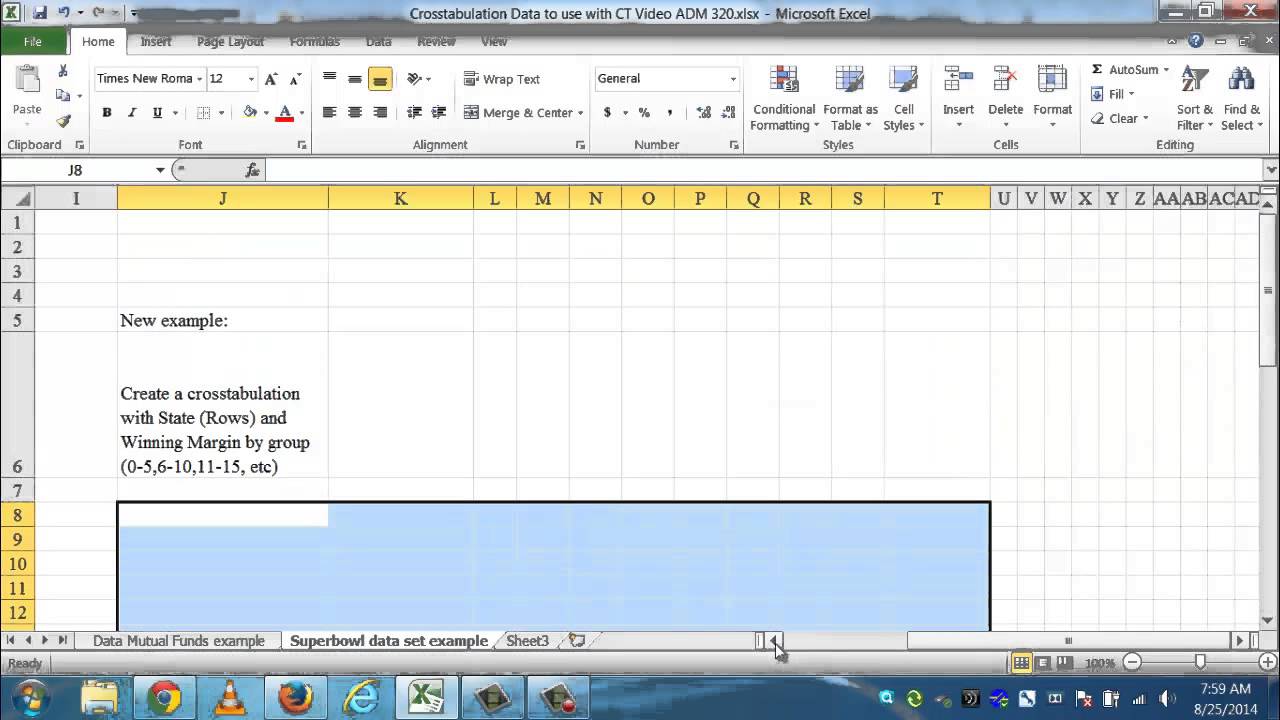 Excel 2010 crosstabulation _Pivot tables