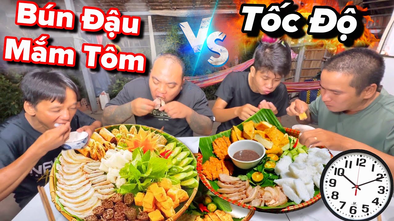 Hồi hộp khi xem hai đội thi nhau ăn bún đậu mắm tôm tốc độ | Liệu Thánh Xàm Có Thắng