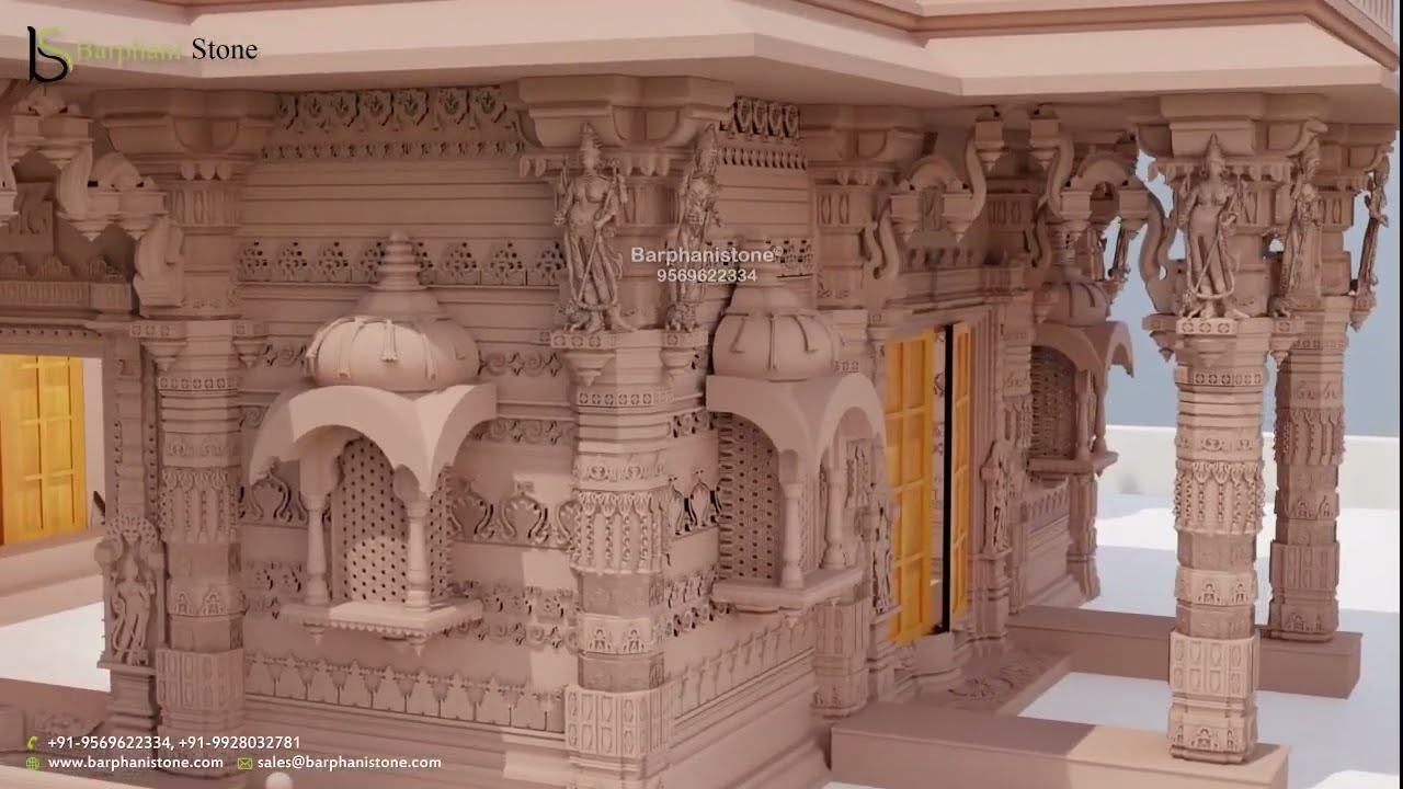 Banshi Pahadpur Pink Sandstone Temple Made By Barphani stone industries (Himanchal Pradesh)