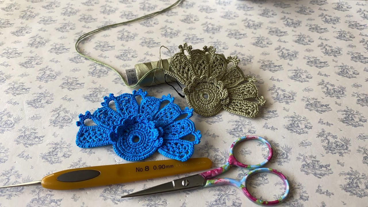 4-th floweret, page 16-17. Part 1.  Masterpieces of Irish Crochet lace.