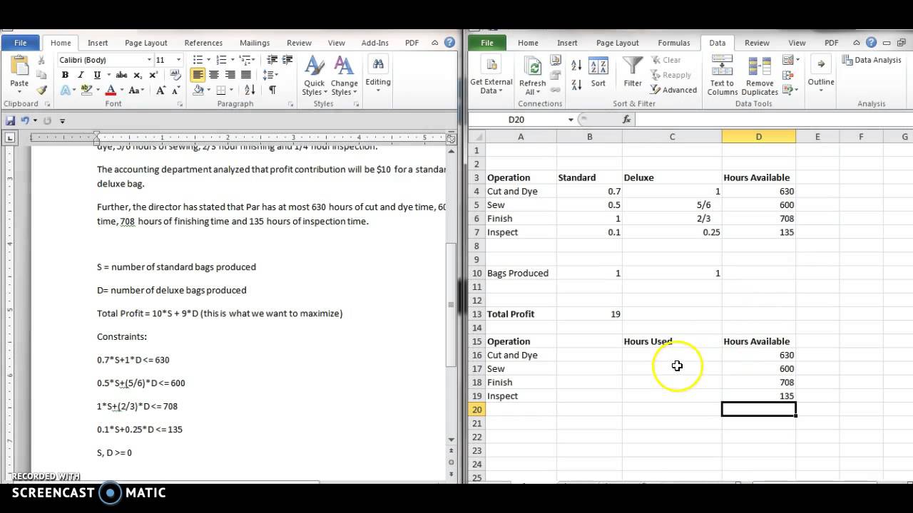 Linear Optimization Model