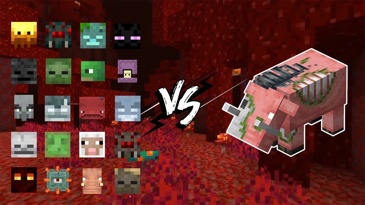Zoglin vs All Mobs - Minecraft