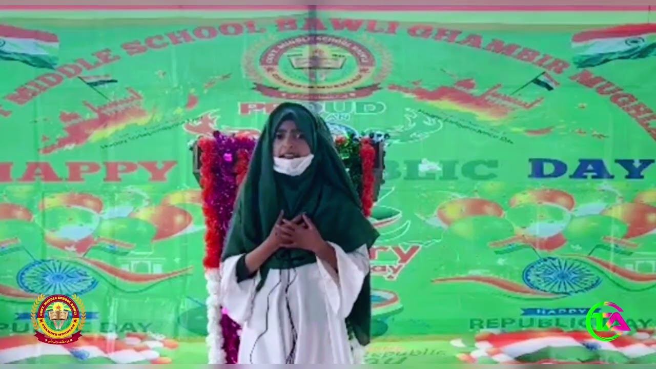 6th Class Student Insha Kouser Speech Delivered on the eve of 77th Republic Day 2026 #youtube #viral
