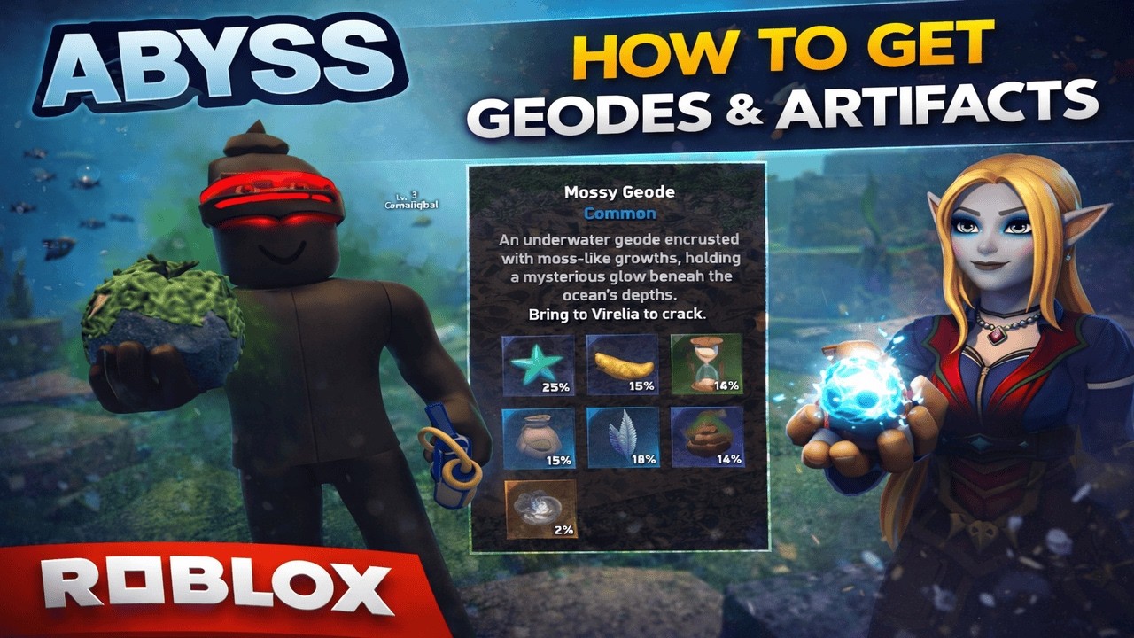 How To Get Geodes And Artifacts Fast In Abyss | Roblox