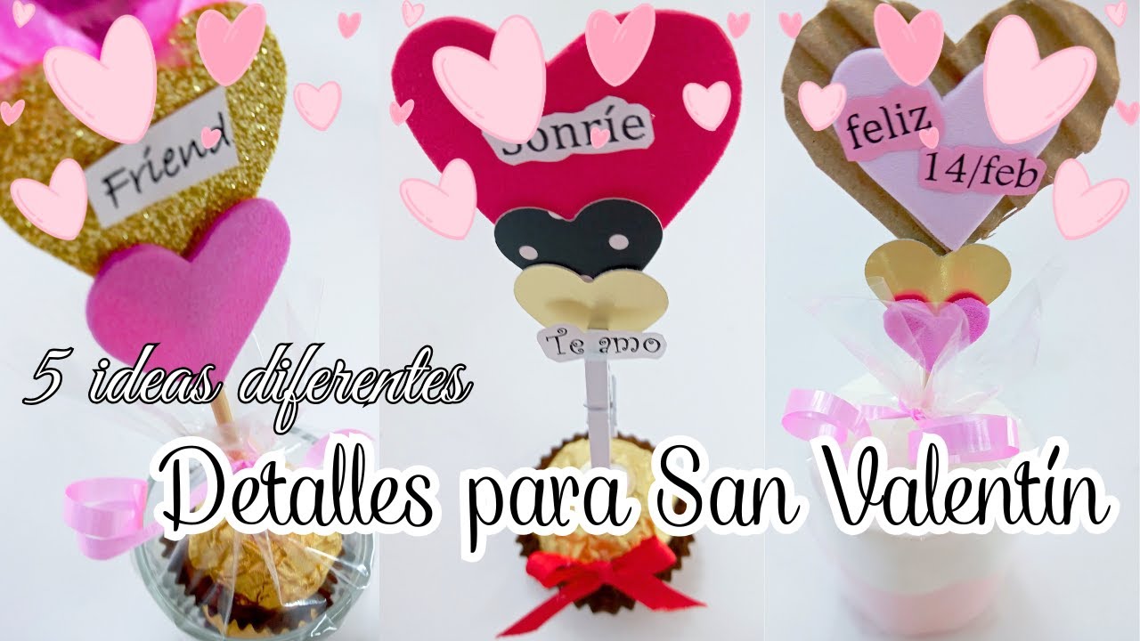 5 Ideas de Manualidades con Dulces para 14 DE FEBRERO💗San Valentín 2026/Detalles con dulces 14/feb/