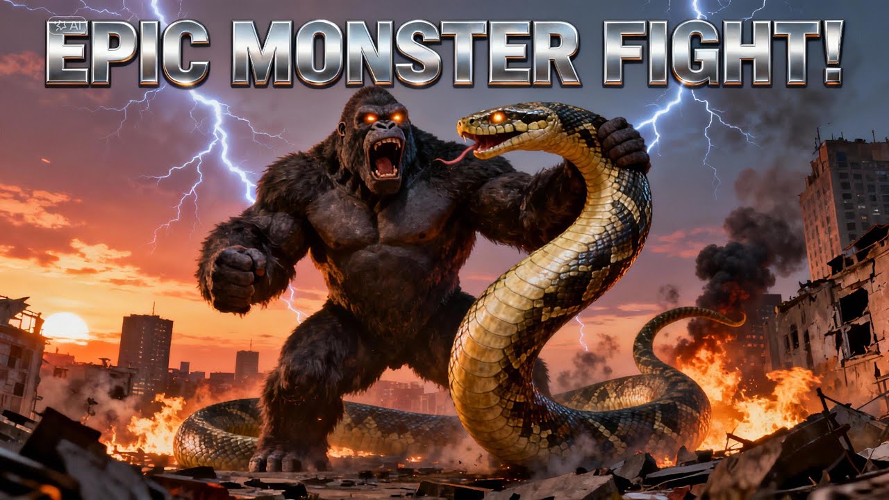 “King Kong vs Giant Python – EPIC Monster Showdown You Won’t Believe!”