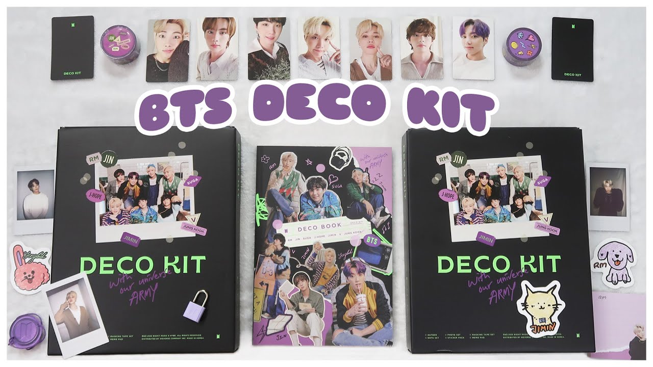 ✨ unboxing bts deco kit package 2022 - so many photocards, cute stationary, + flip throughs | 방탄소년단