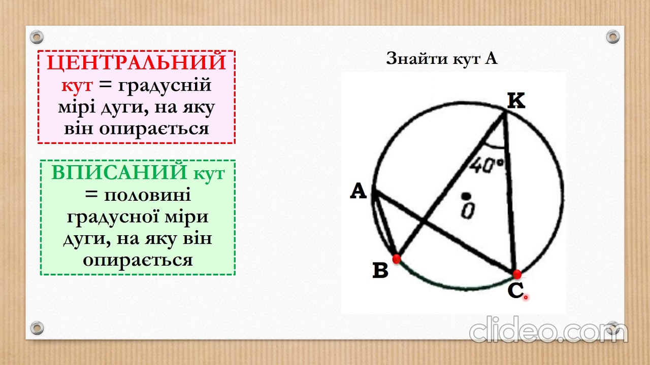 Центральні та вписані кути