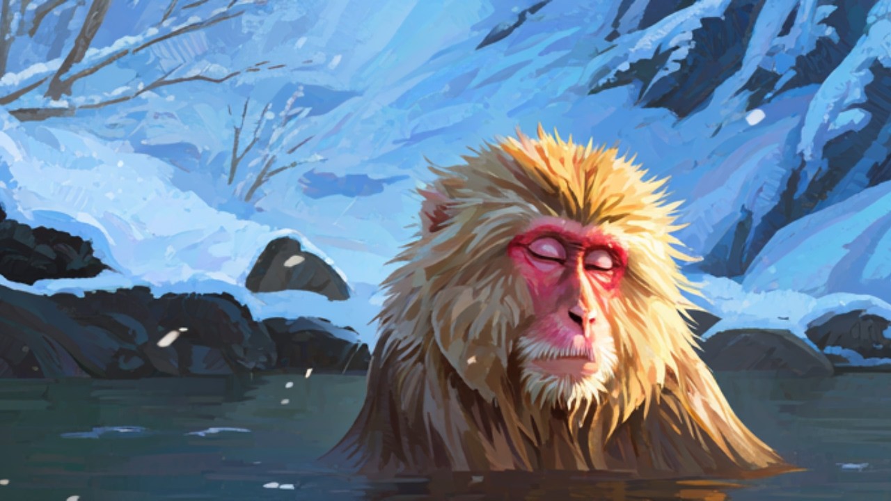 Calming Winter Sleep Meditation for Deep Rest | Sleep Like a Snow Monkey
