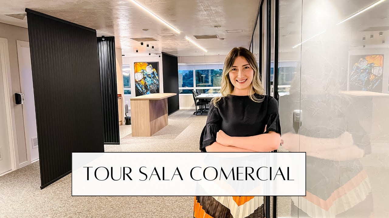 Tour Sala Comercial Contempor&acirc;nea e Minimalista - Est&uacute;dio Podcast Youtube,  Dicas, Microcimento