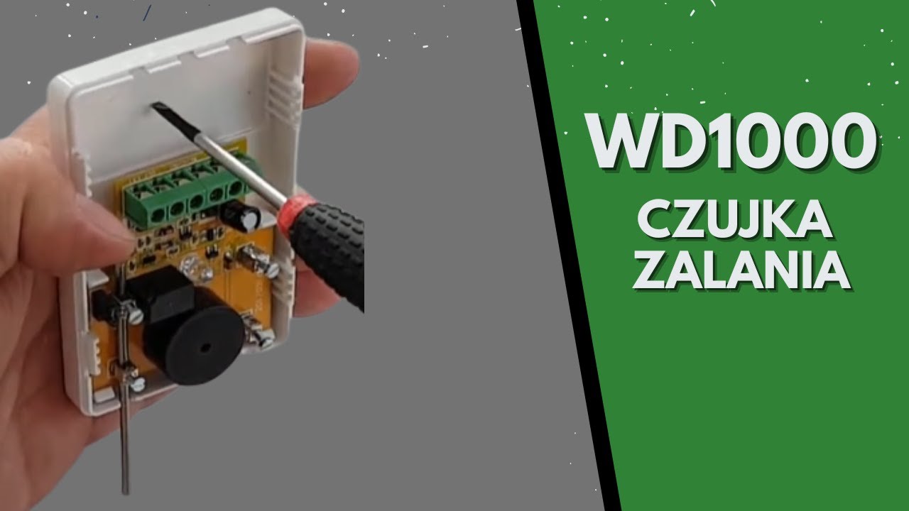 Jak podłączyć czujkę zalania wodą WD1000 z dwoma rezystorami do centrali alarmowej, 2eol/nc