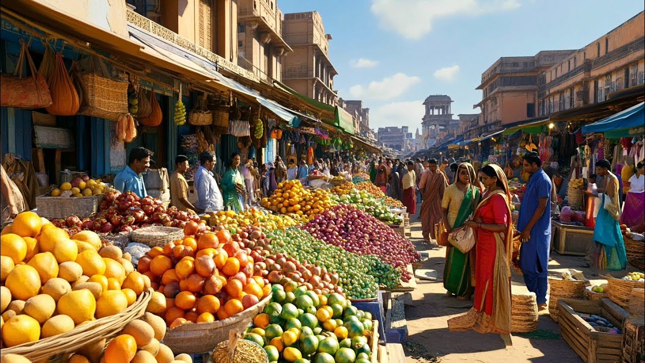 🇮🇳🍉🍌🍏 Local Life in Mumbai: Walking through a GIANT wholesale market, APMC Market 🍎🛒, 4K HDR