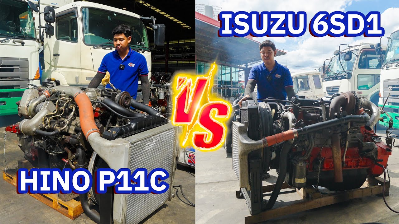 บล็อกนิยม ราชาบ่อดิน ISUZU 6SD1 🖤 VS ยักษ์แดง HINO P11C ❤️