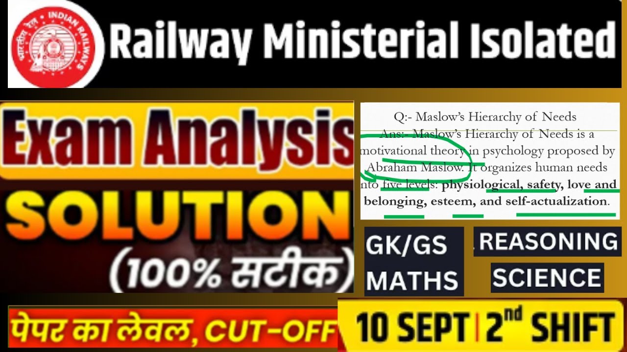 Railway Ministerial & Isolated 10th Sep 2nd Shift Exam 2025 | Paper Analysis, Memory Based Question