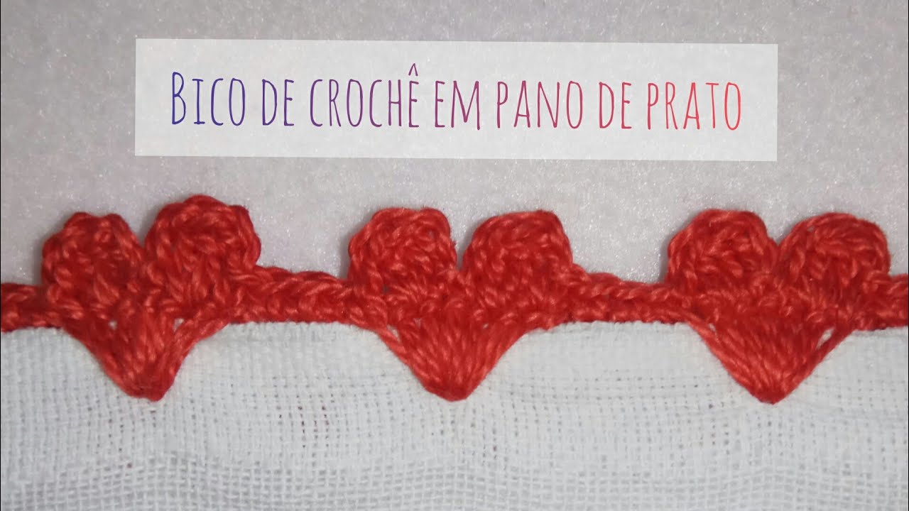 BARRADO DE CORAÇÃO EM CROCHÊ EM PANO DE PRATO BICO DE CORAÇÃO #9 [DESTRO]