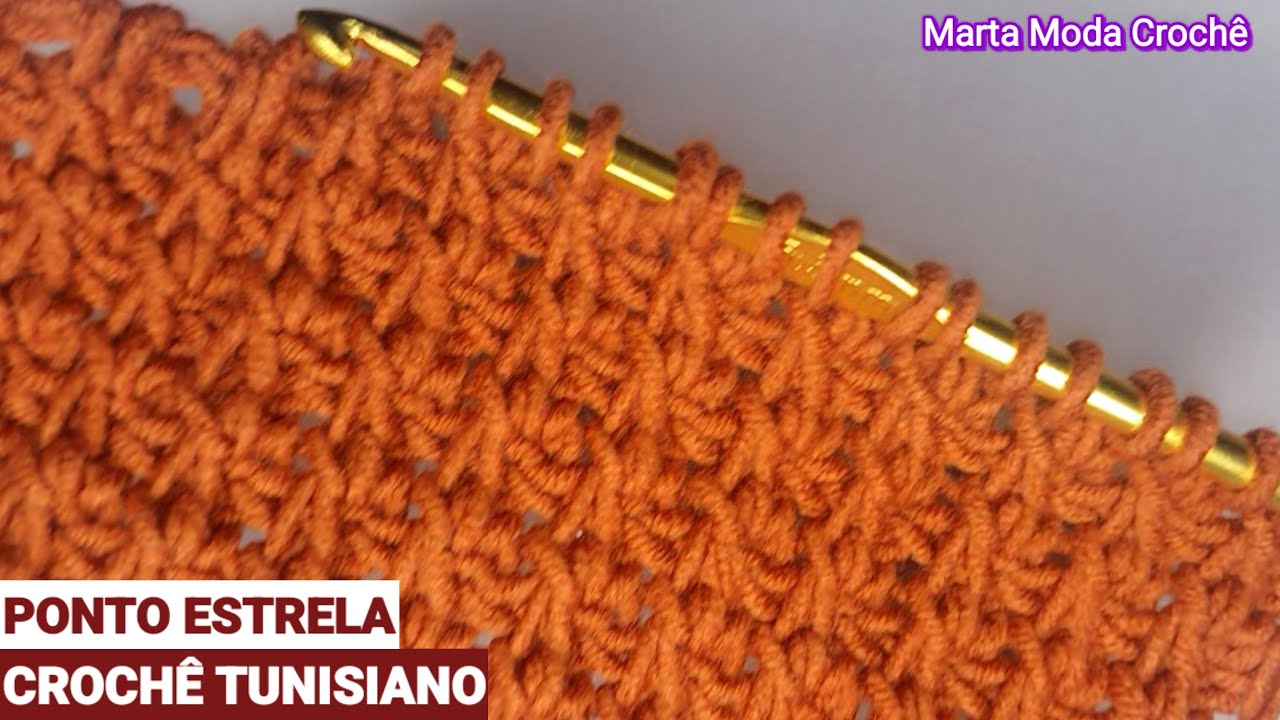 PONTO ESTRELA CROCHÊ TUNISIANO | TUNISIAN CROCHET STAR STITCH
