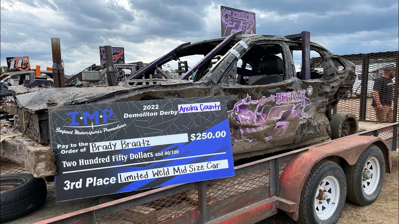 Brady Braatz 21x, 2022 Anoka MN demo derby, limited weld midsize GoPro video