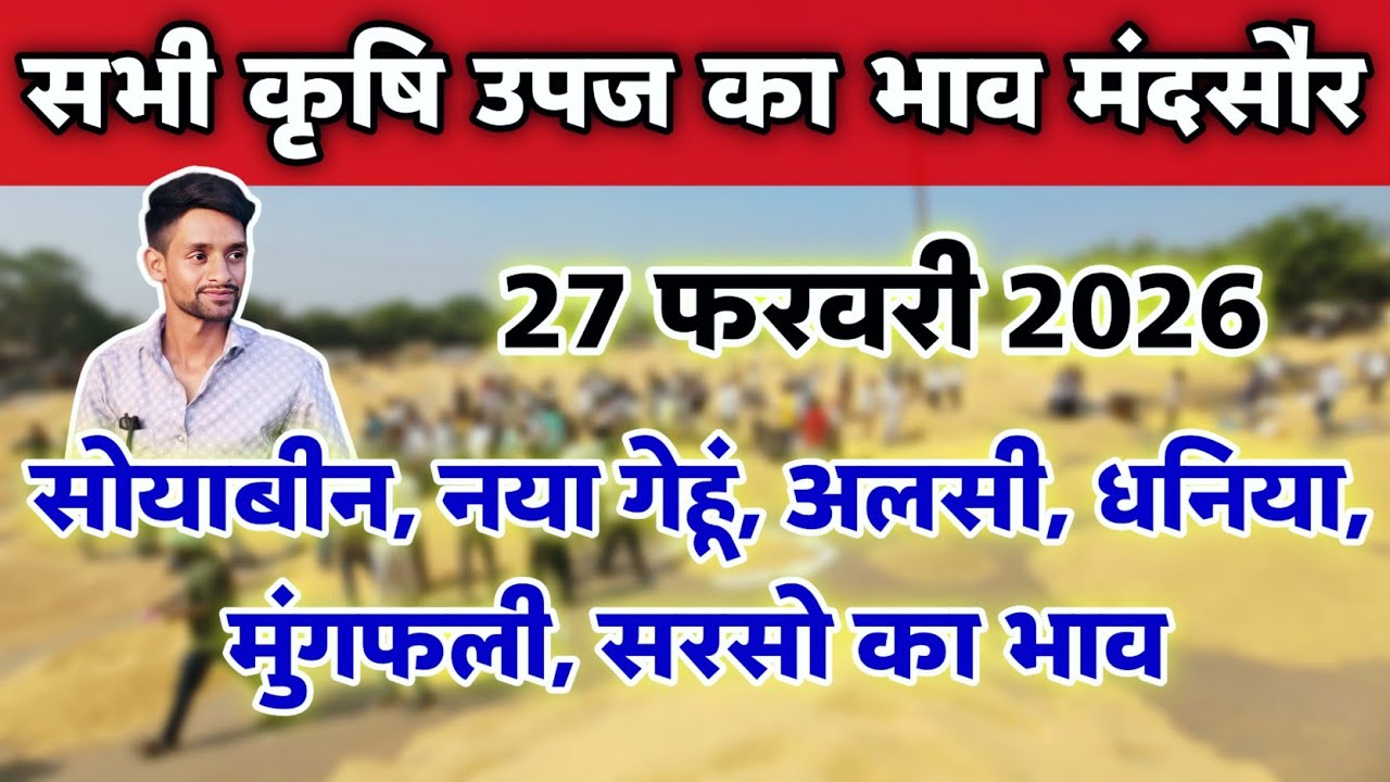 सभी कृषि उपज का भाव मंदसौर मंडी 27 फरवरी 2026 | Mandsaur Mandi ka bhav #mandsaur_mandi_bhav 