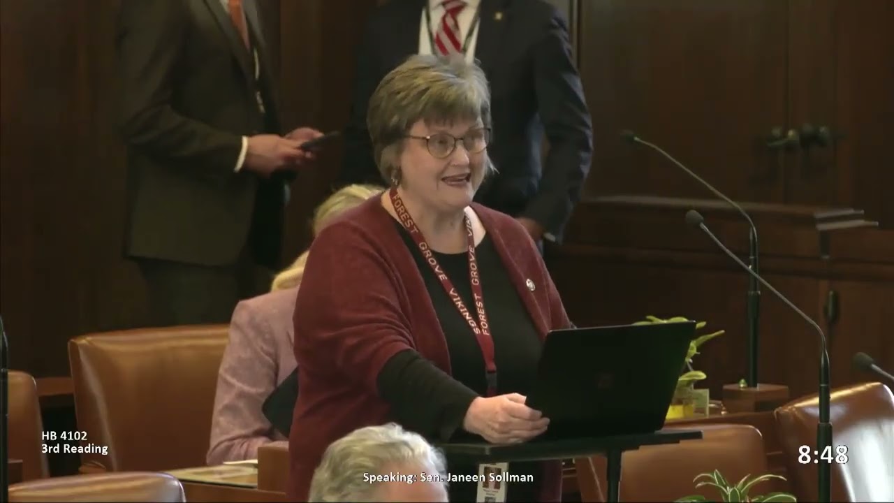 Senator Sollman carries House Bill 4102 on the Senate Floor