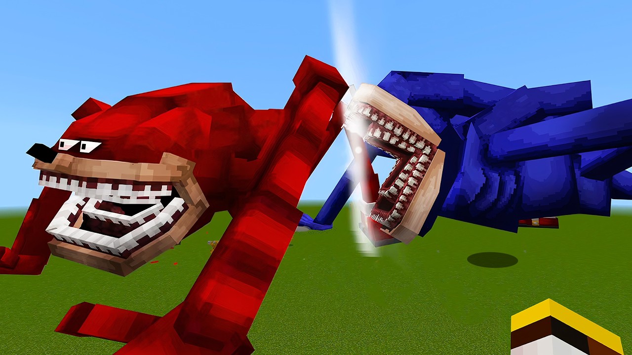 Shin Sonic vs Shin Knuckles! in Minecraft!