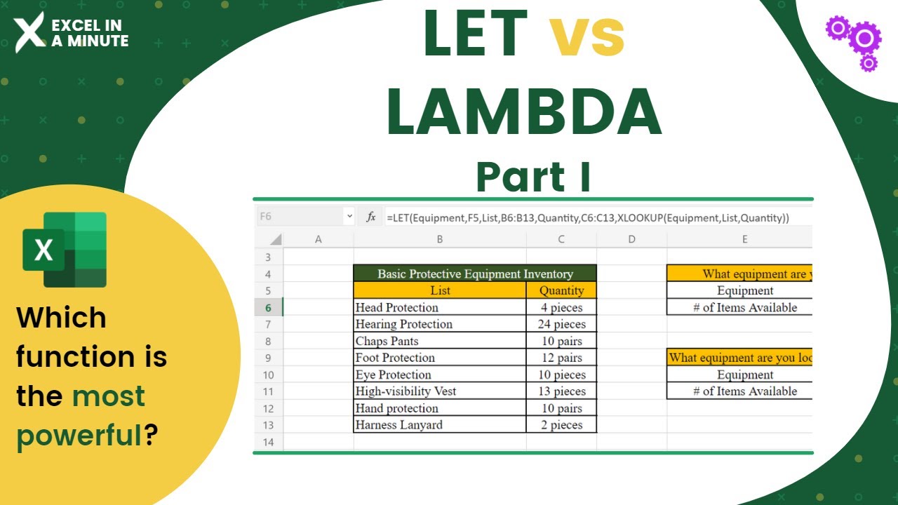 LET vs LAMBDA Part 1 BY EXCEL IN A MINUTE