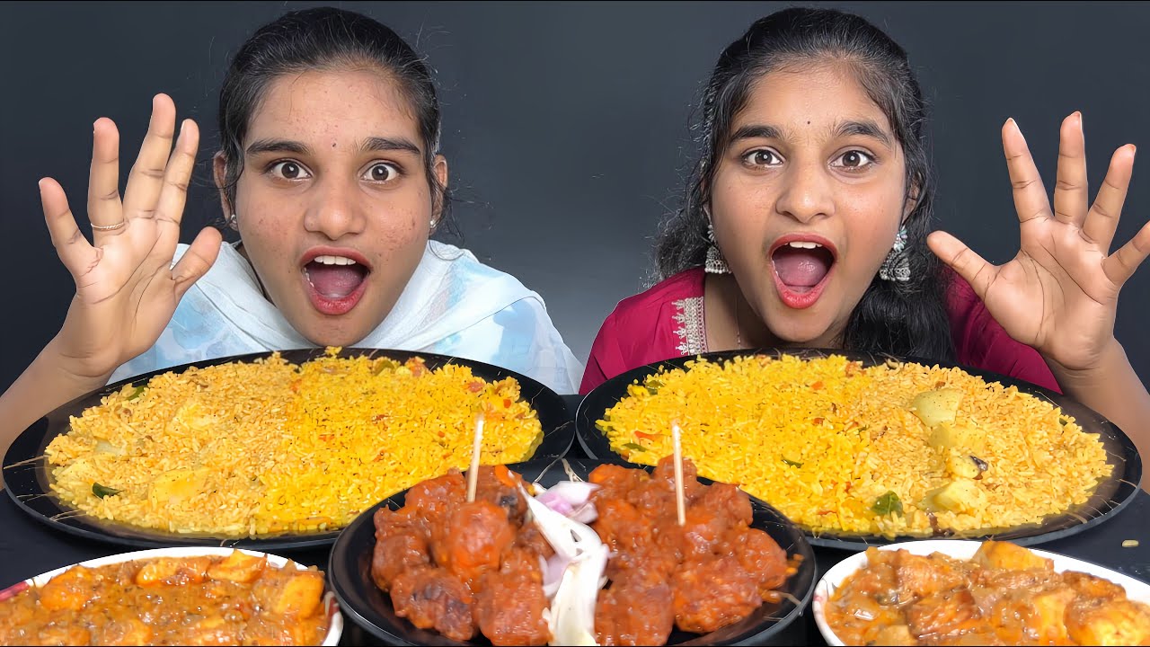 🔥 Ultimate Aloo Biryani + Tomato Rice + Manchurian Eating Challenge! *Epic Revenge Punishment* 🤯