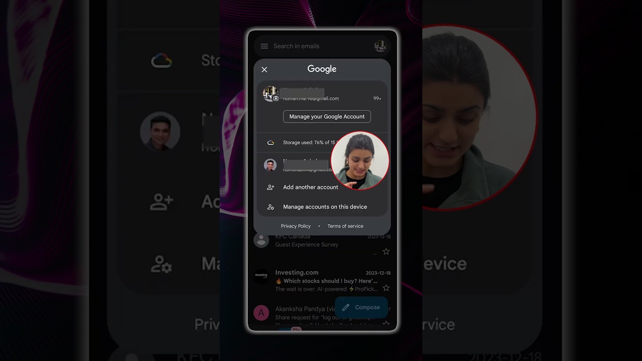 Как выйти из Gmail на телефоне Android