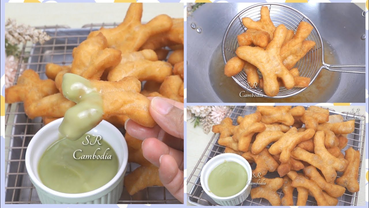 របៀបធ្វើនំចាខ្វៃជាមួយនឹងទឹកជ្រលក់ស្លឹកតើយ សាច់នំស្រួយ មិនបាច់ច្របាច់ម្សៅ | Mini Breadsticks