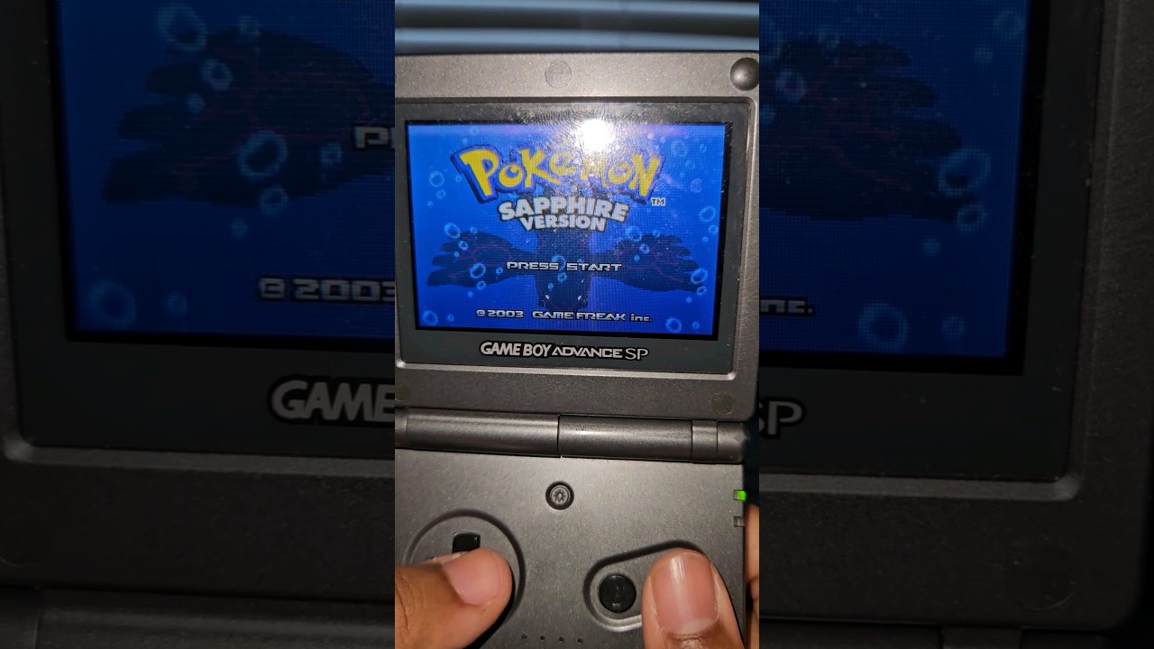 Pokemon Sapphire on Gameboy Advance SP #pokemon #gba #pokemonsapphire #hoenn #retrogames