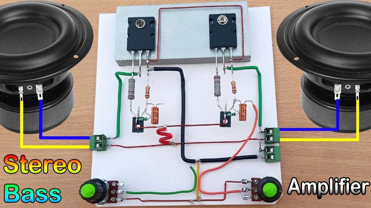 Stereo Heavy Bass Amplifier 12V // How to Make Amplifier Using 2SC5200 Transistor
