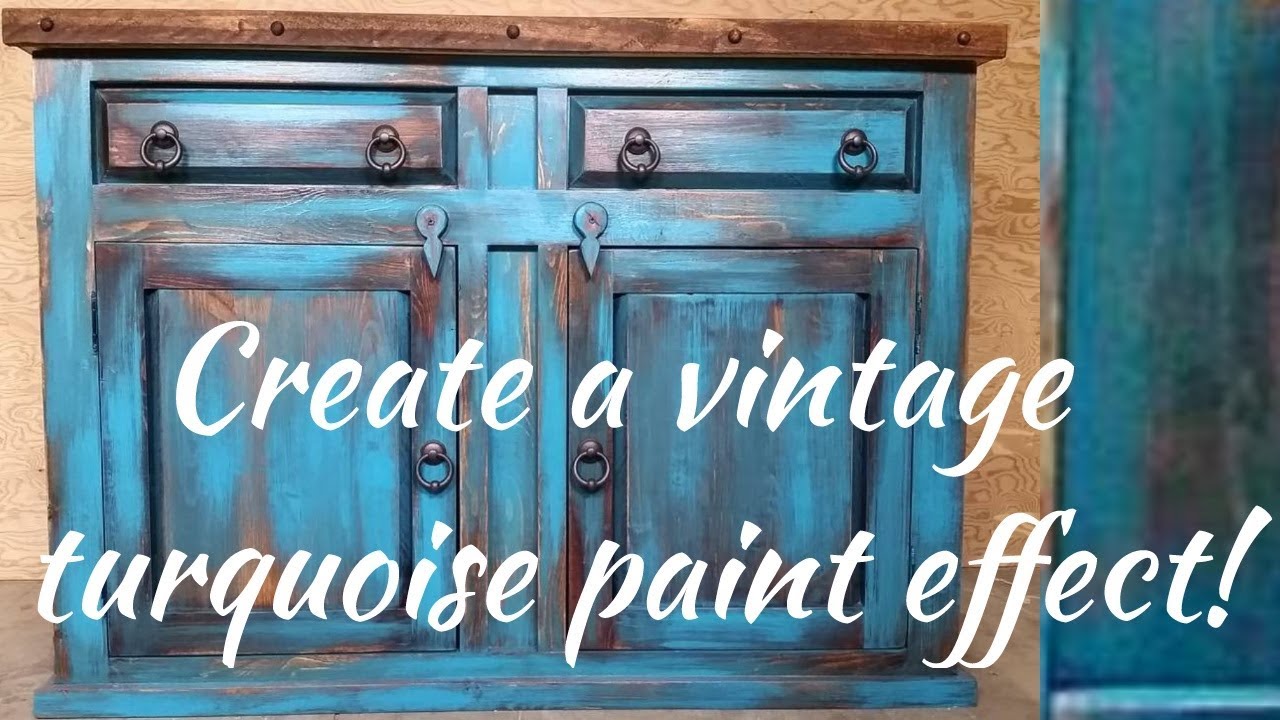 Diy vintage turquoise paint technique
