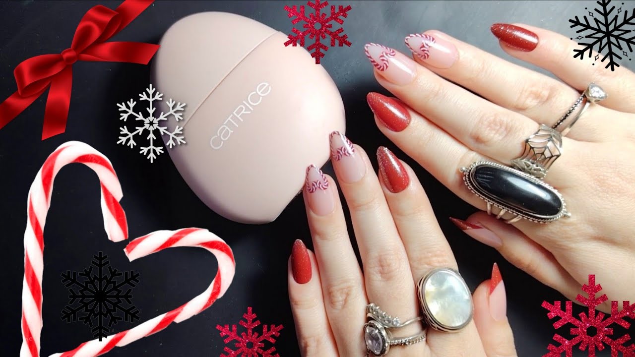 ASMR Lepim Božićne Nokte 💅🏻 Christmas Press on Nails Tutorial❄️ Kako Zalepiti Veštacke Nokte