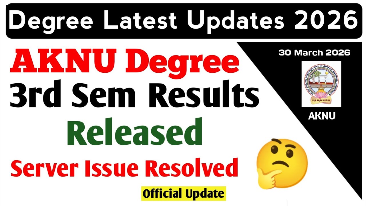AKNU Degree Exam Results Latest Update 3rd Sem Exam Results Out Latest Update Degree Results 2026