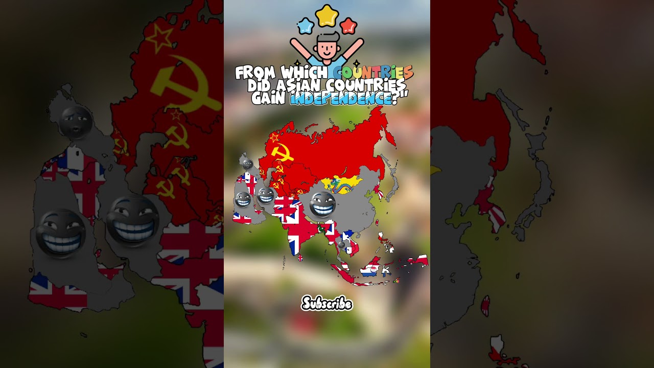 From which countries did Asian countries gain independence#mapper #asia#mapping#map #history #shorts