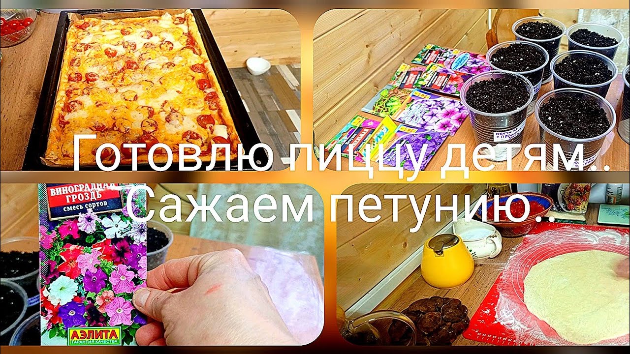 Готовлю любимую пиццу детей ❤ Сажаем цветы 🌸 20 дней до весны) 