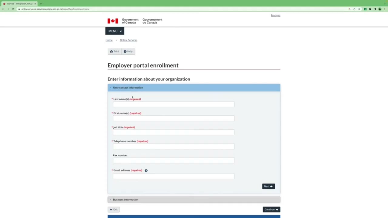 Employer portal account creation
