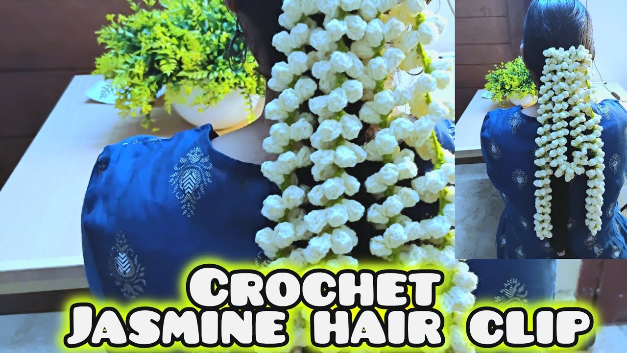 ക്രോഷേകൊണ്ടൊരു മുല്ലപ്പൂ Hairclip കണ്ടാലോ.. | Crochet Jasmine Hairclips Neemscutiecrochet| #crochet
