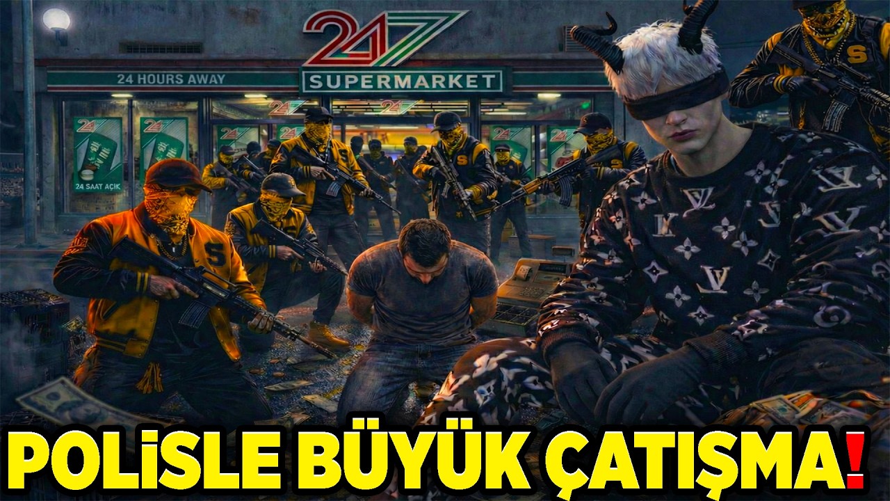 SARI ÇETEYE KATILIP MARKET VE BANKA SOYDUK! SUNUCUDAKİ BÜTÜN POLİSLER GELDİ! Gta Online 5. Bölüm