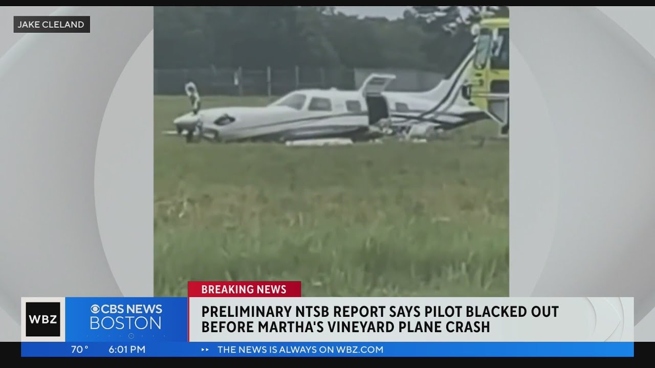Preliminary report says pilot blacked out before crashing on Martha's Vineyard