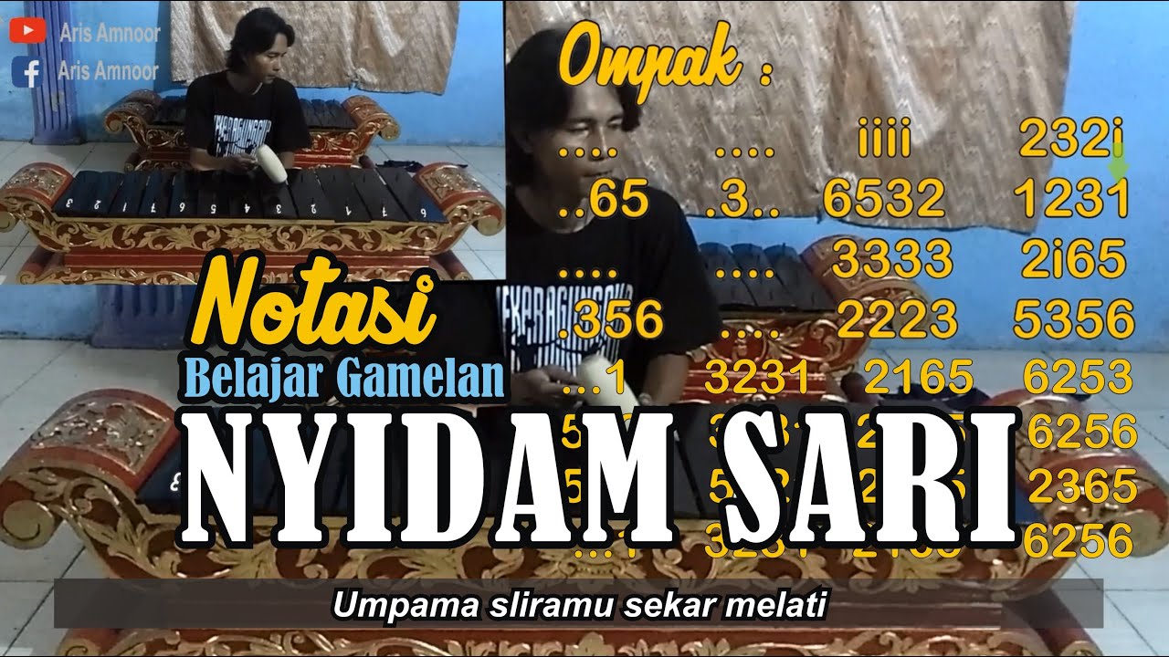 Notasi Balungan (Nada Dasar) Belajar  Gamelan  - Lgm.  NYIDADAM SARI Pl.6