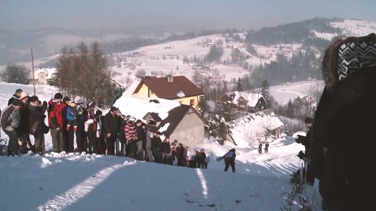 Amatorskie zawody w skokach narciarskich.  Koniaków
