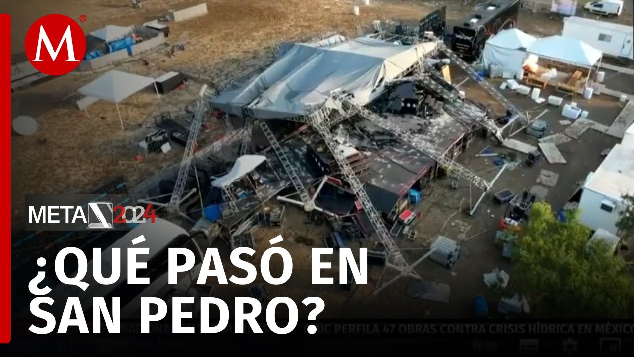 Así quedó el escenario colapsado del evento de Movimiento Ciudadano en San Pedro