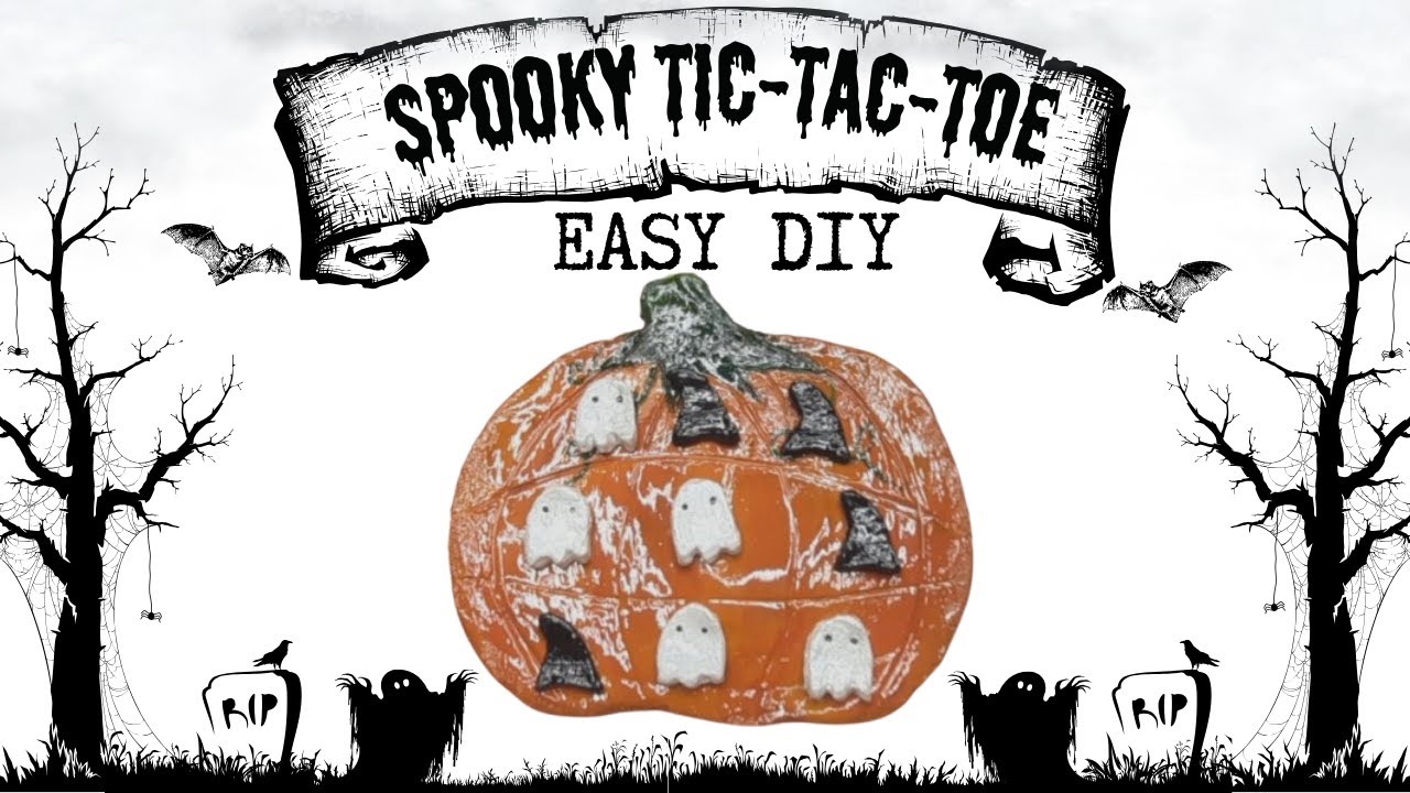 DIY Halloween Tic-Tac-Toe | Easy Air Dry Clay Craft