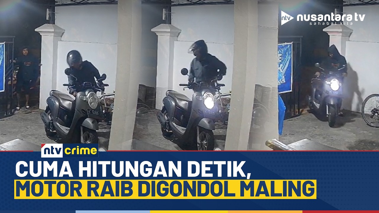 Terekam CCTV! Komplotan Curanmor Gasak Motor di Mojokerto dalam Hitungan Detik | NTV CRIME