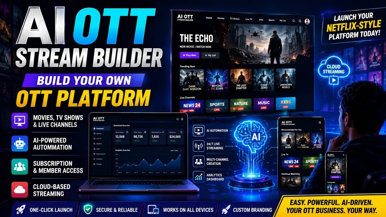 AI OTT Stream Builder Review 2026 | Build Your Own Netflix-Style Streaming Platform