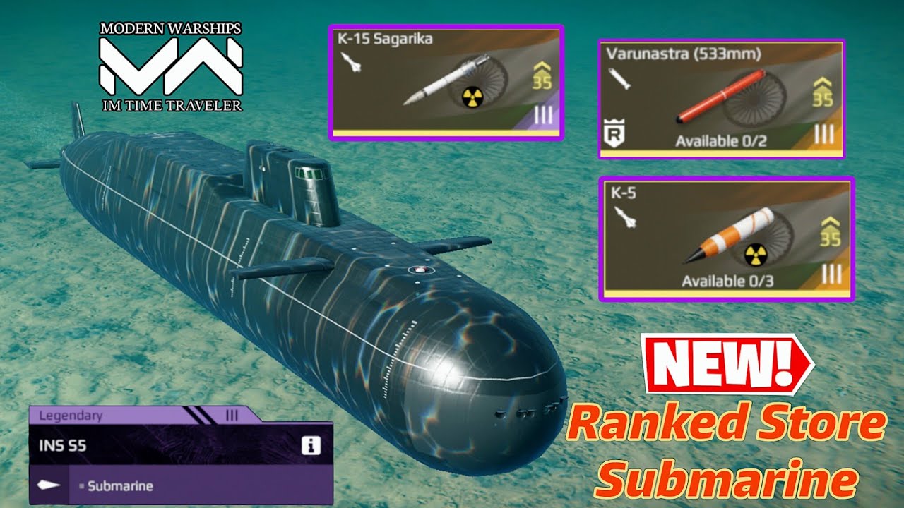 Modern Warships INS S5 - Ranked Store New Indian 🇮🇳 Submarine Review | Alpha Test